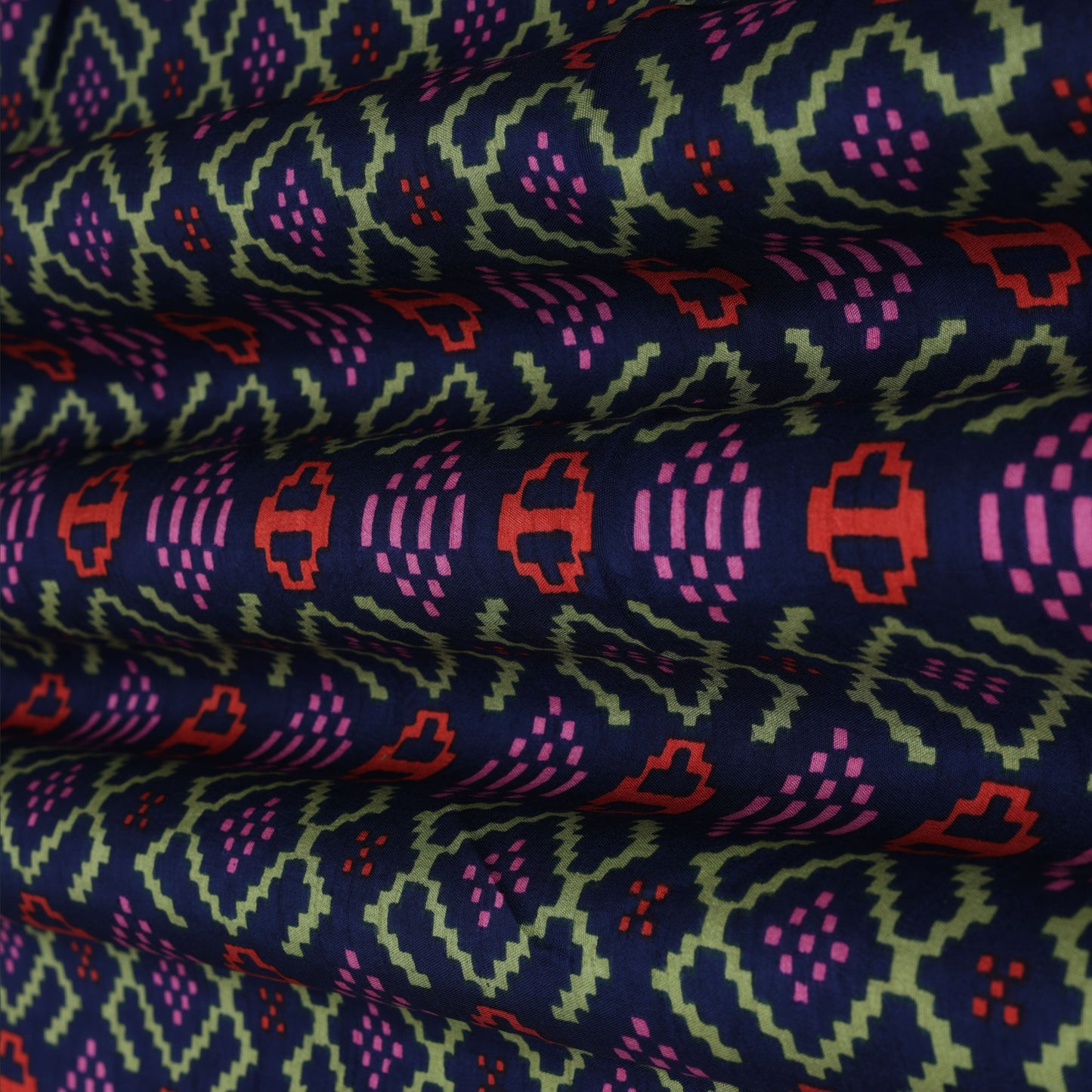 Slub Chanderi Print Fabric