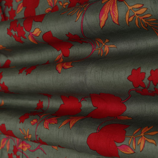 Slub Chanderi Print Fabric