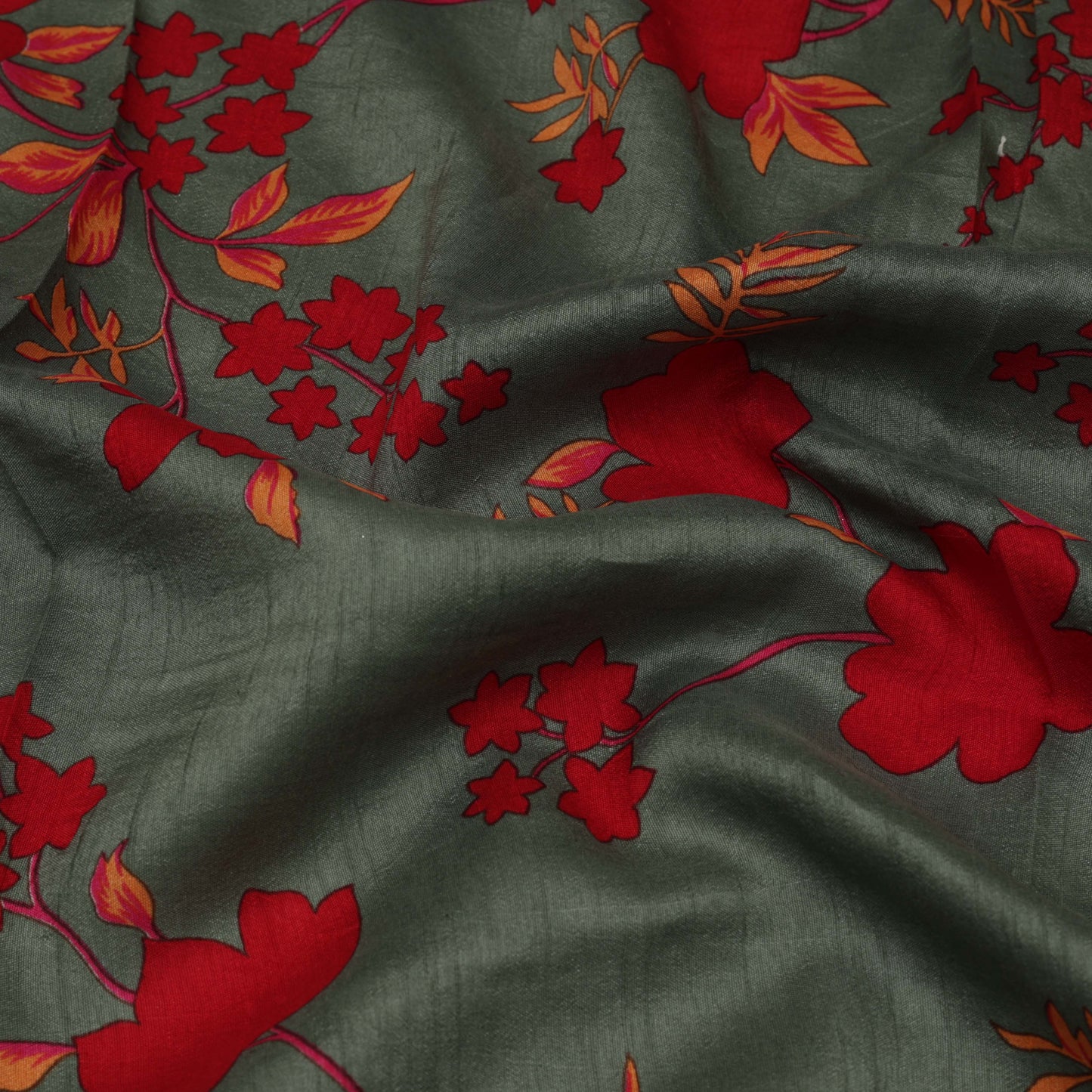 Slub Chanderi Print Fabric