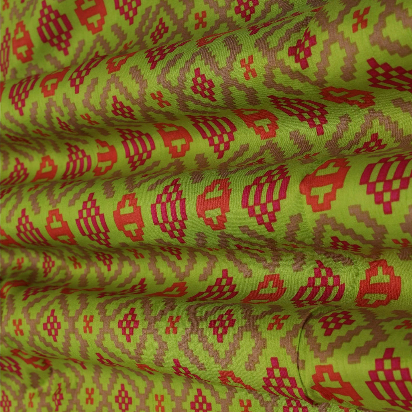 Slub Chanderi Print Fabric