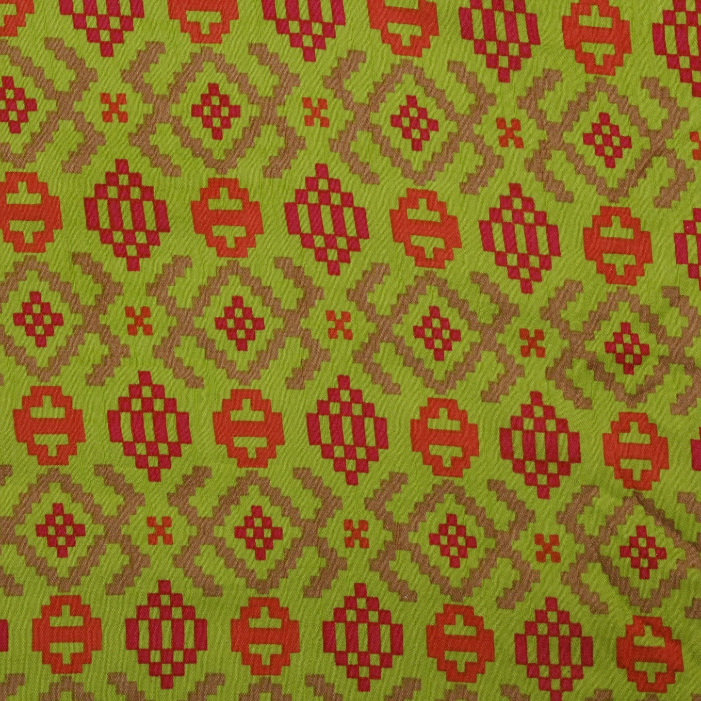 Slub Chanderi Print Fabric