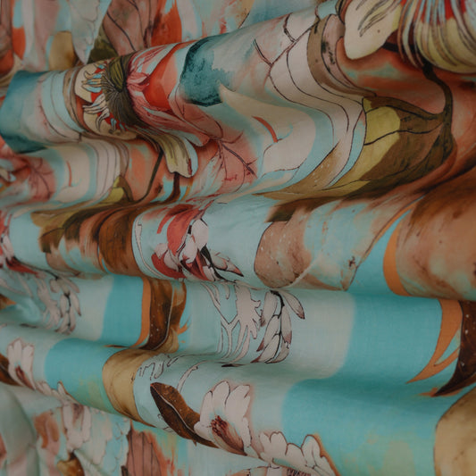 Multicolour Muslin Print Fabric