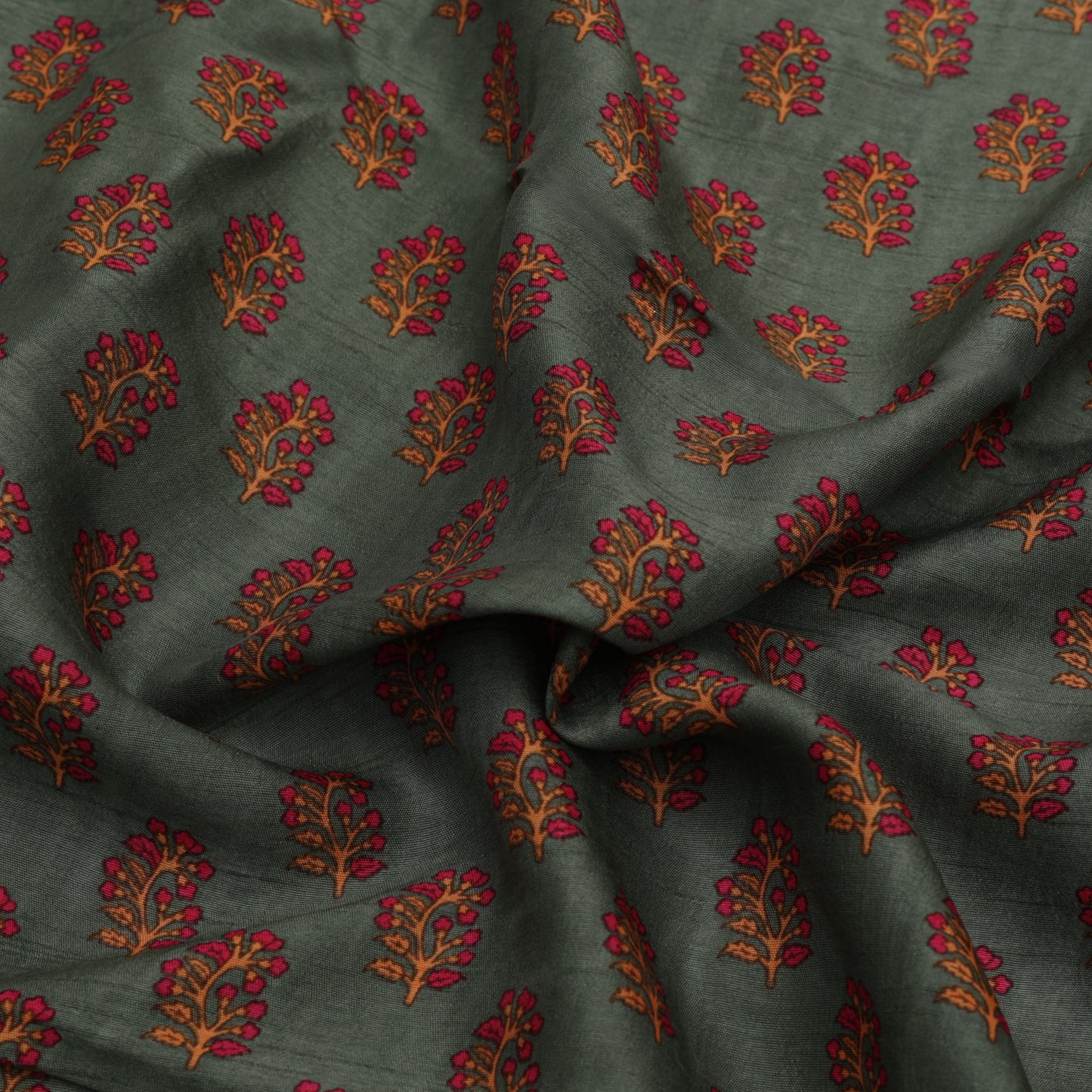 Slub Chanderi Print Fabric