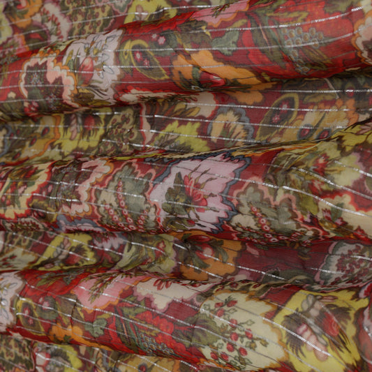 Multi Chiffon Lurex Hydra Print Fabric