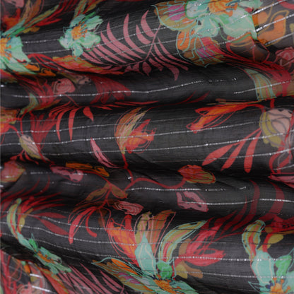 Multi Chiffon Lurex Hydra Print Fabric