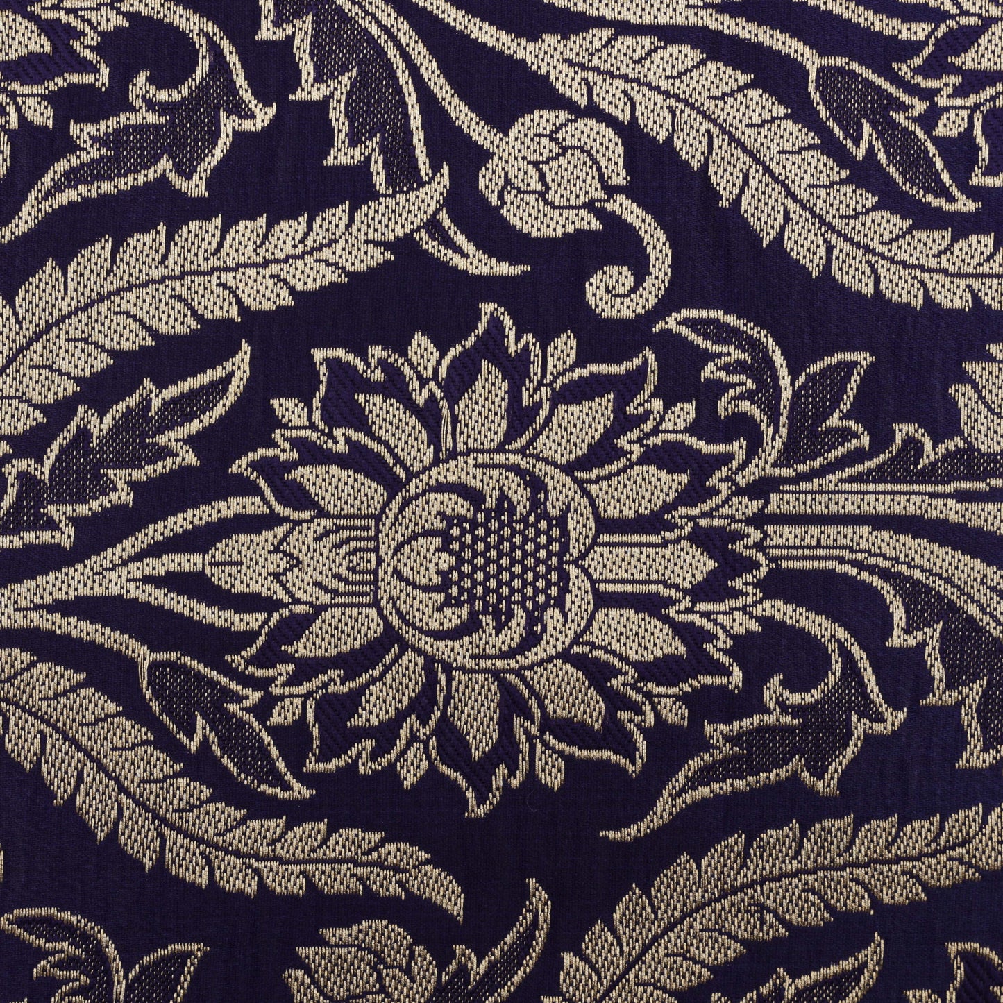 NAVY BLUE Color Fabric SATIN BROCADE