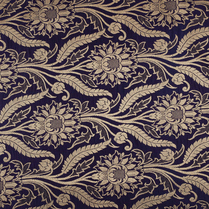 NAVY BLUE Color Fabric SATIN BROCADE