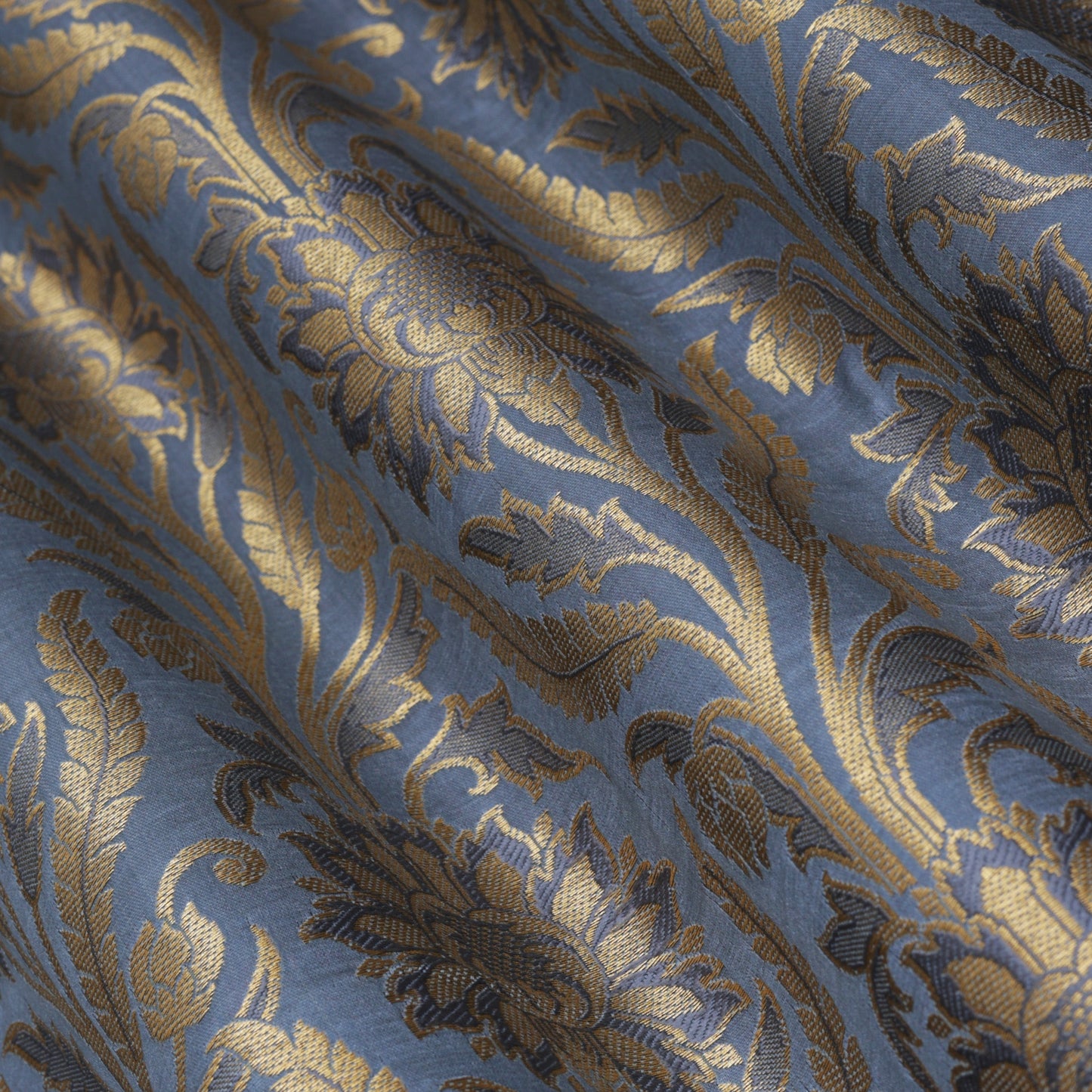 Grey Color Fabric SATIN BROCADE