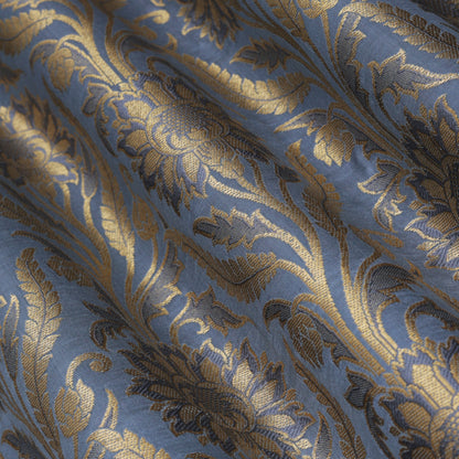 Grey Color Fabric SATIN BROCADE