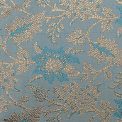 Sea Green Color Fabric SATIN BROCADE