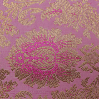 Pink Color Satin Brocade Fabric