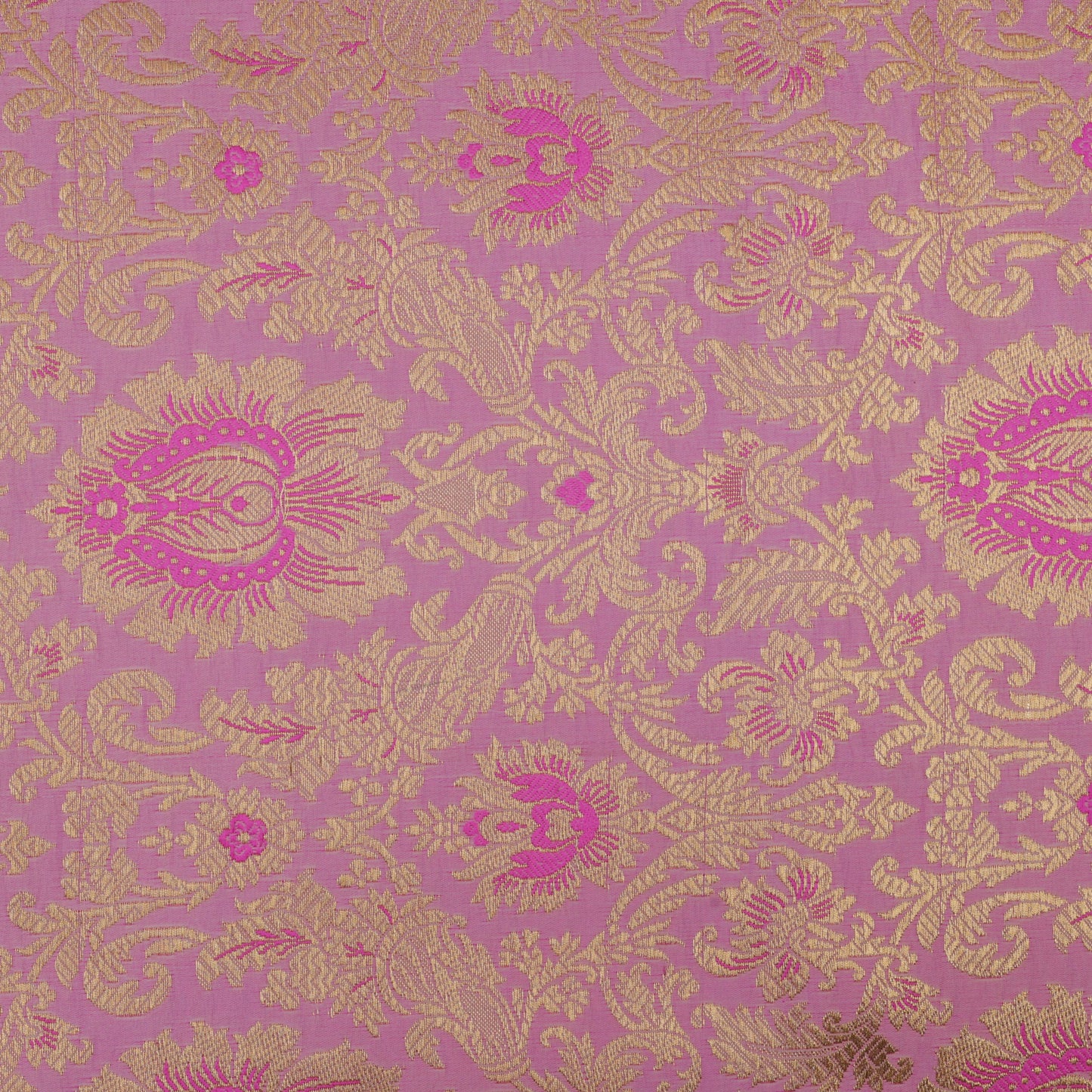 Pink Color Satin Brocade Fabric