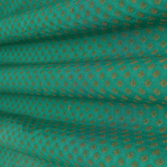Green Color Paudi Booti Fabric