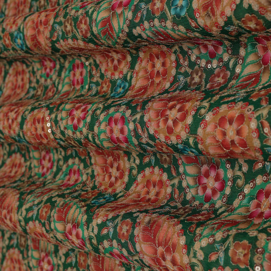 Multi -  Color Chinon Position Print Embroidery Fabric