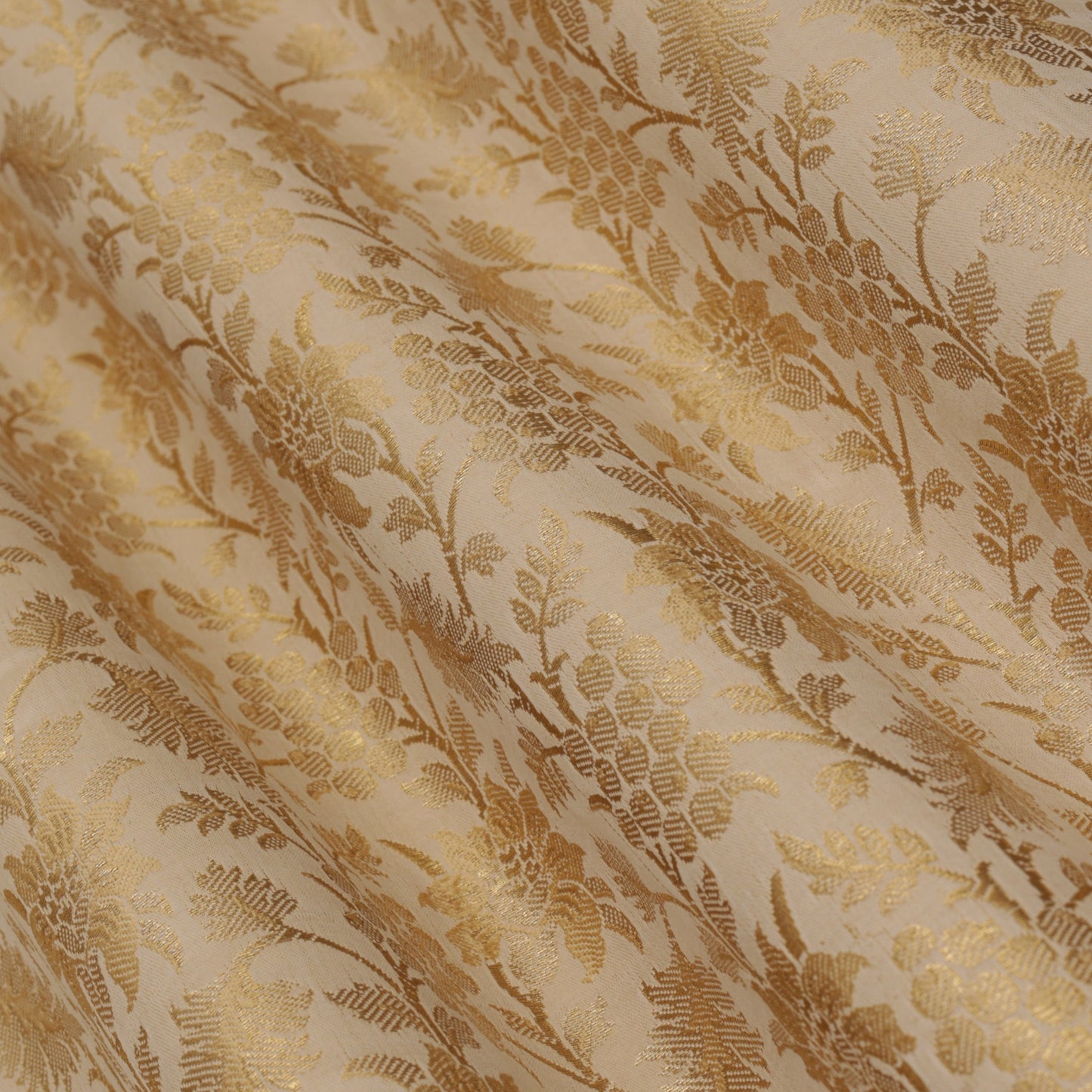 Beige Color Fabric SATIN BROCADE