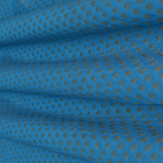 Sky Blue Color Paudi Booti Fabric