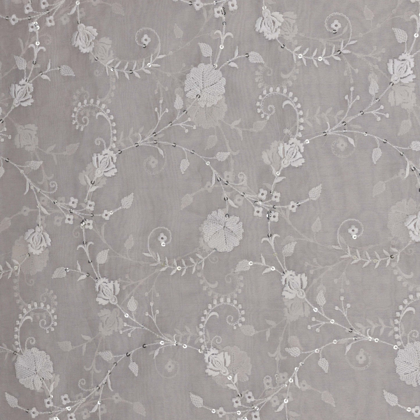 Cream Color Tissue Embroidery Fabric