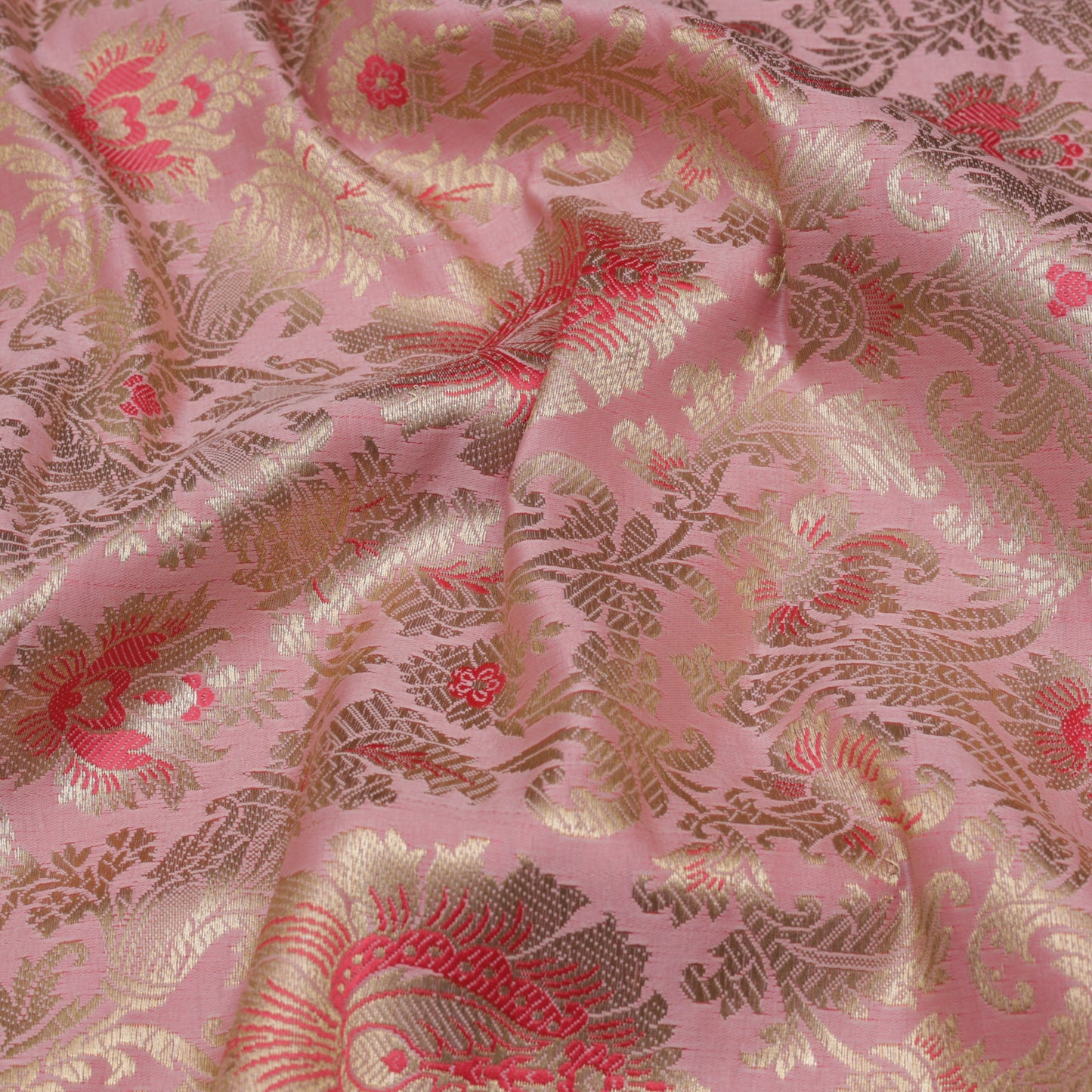 PINK Color Fabric SATIN BROCADE