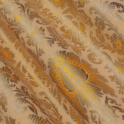 PEACH Color Fabric SATIN BROCADE