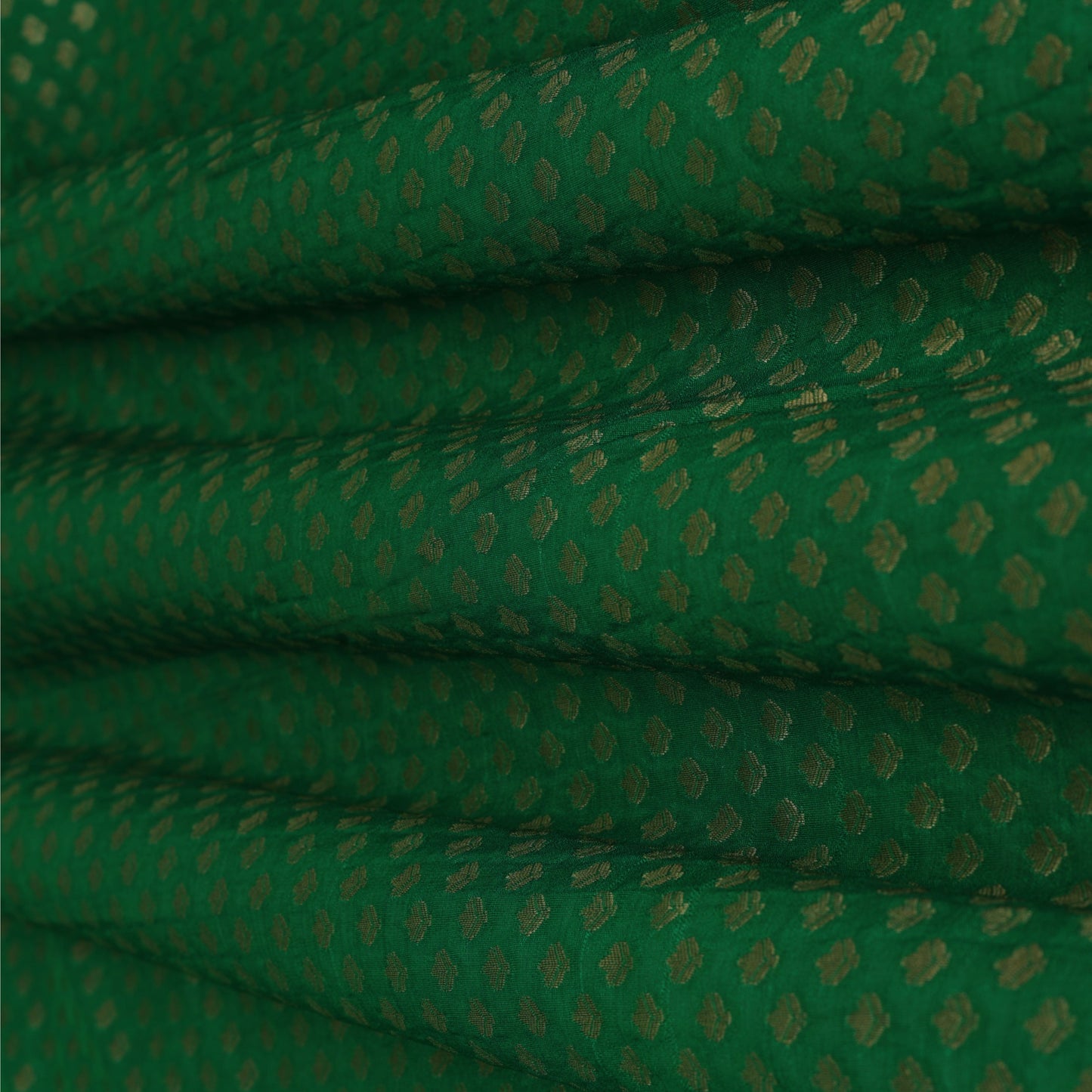 BOTTLE GREEN Color Paudi Booti Fabric