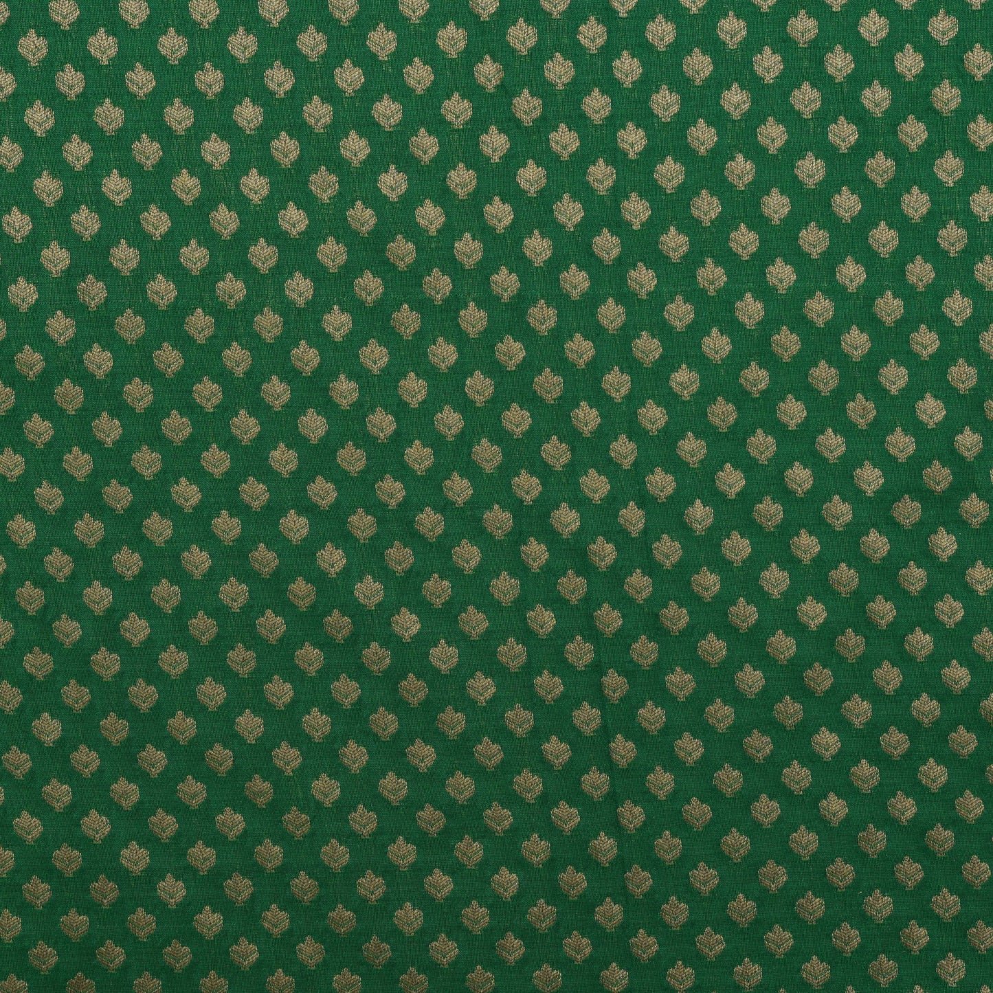 BOTTLE GREEN Color Paudi Booti Fabric