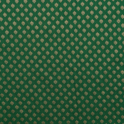 BOTTLE GREEN Color Paudi Booti Fabric