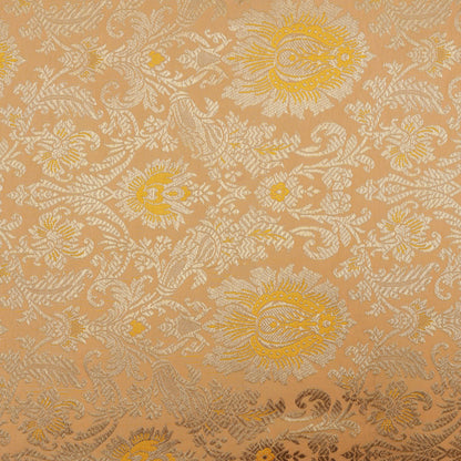 PEACH Color Fabric SATIN BROCADE