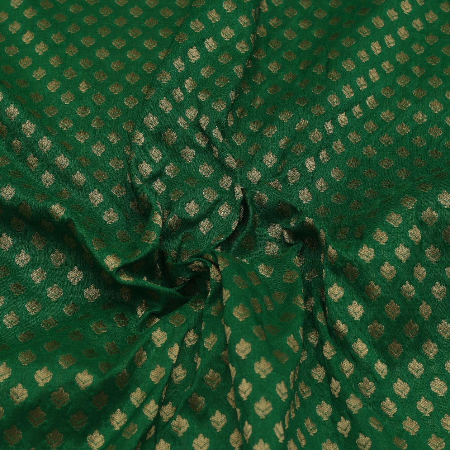 BOTTLE GREEN Color Paudi Booti Fabric