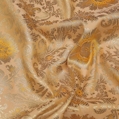 PEACH Color Fabric SATIN BROCADE