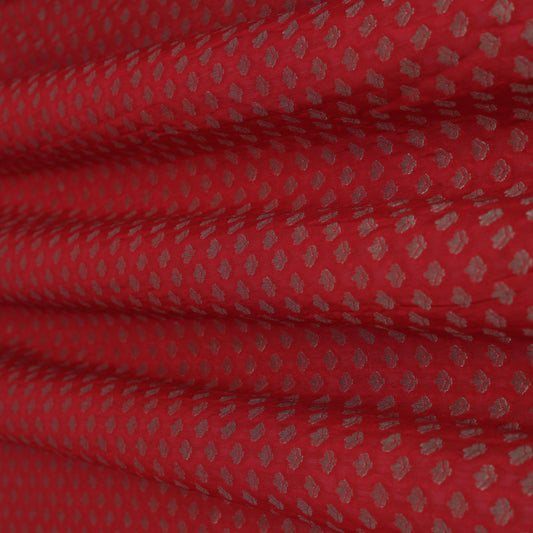 Maroon Color Paudi Booti Fabric
