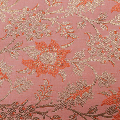 PEACH Color Fabric SATIN BROCADE