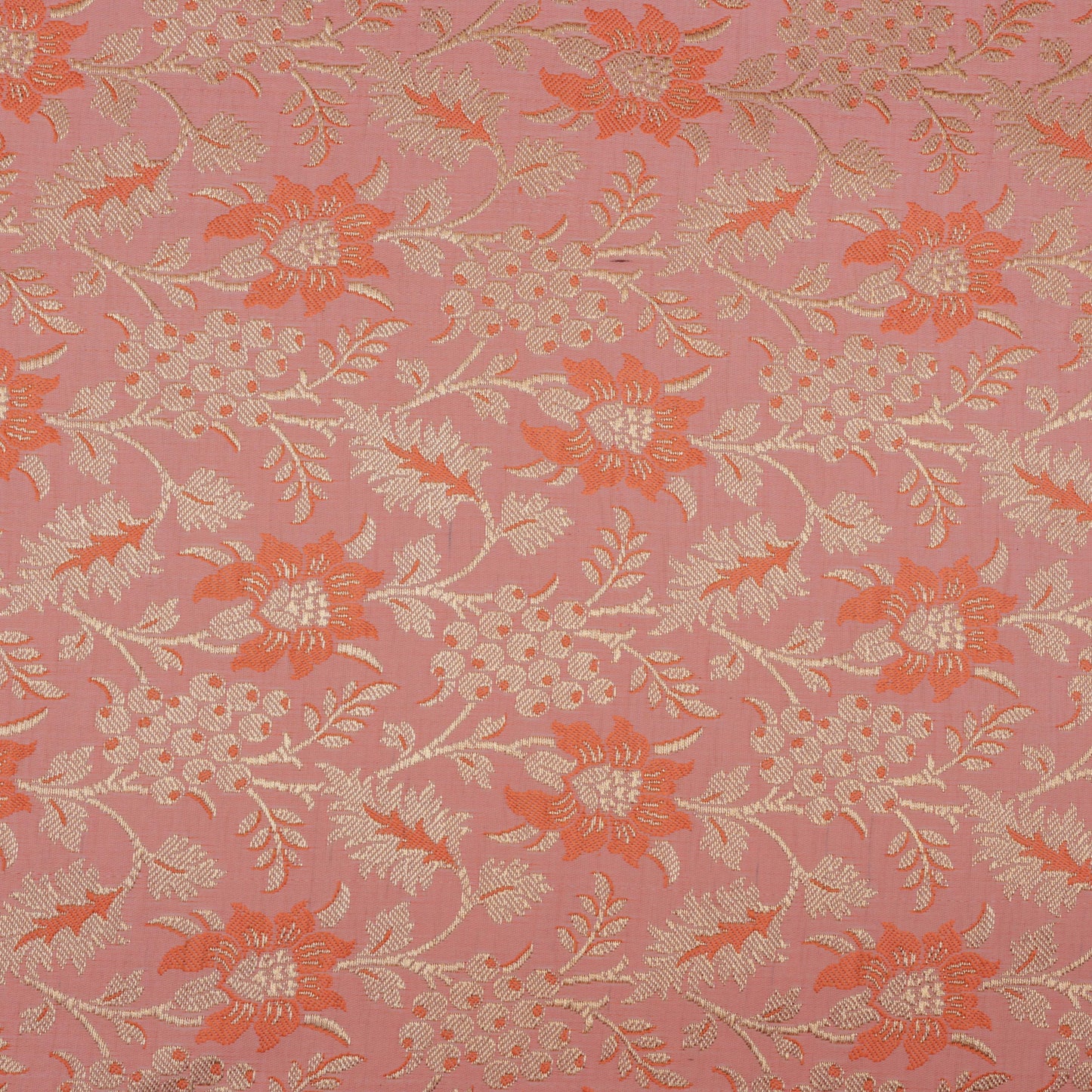 PEACH Color Fabric SATIN BROCADE