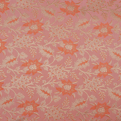 PEACH Color Fabric SATIN BROCADE