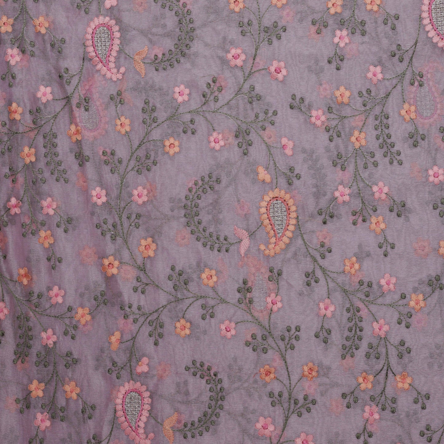 MAUVE Color Tissue Embroidery Fabric