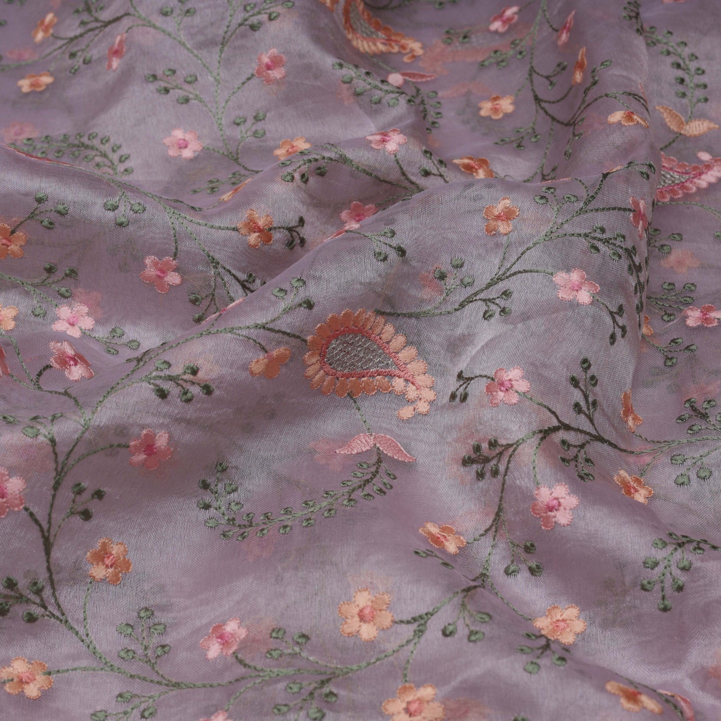 MAUVE Color Tissue Embroidery Fabric