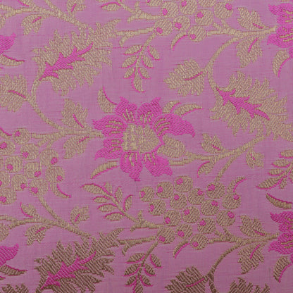 PINK Color Fabric SATIN BROCADE