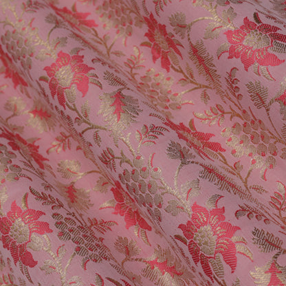 PINK Color Fabric SATIN BROCADE