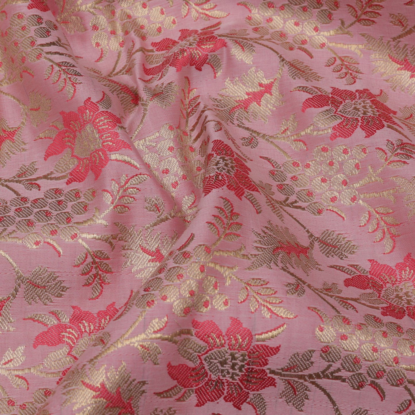 PINK Color Fabric SATIN BROCADE