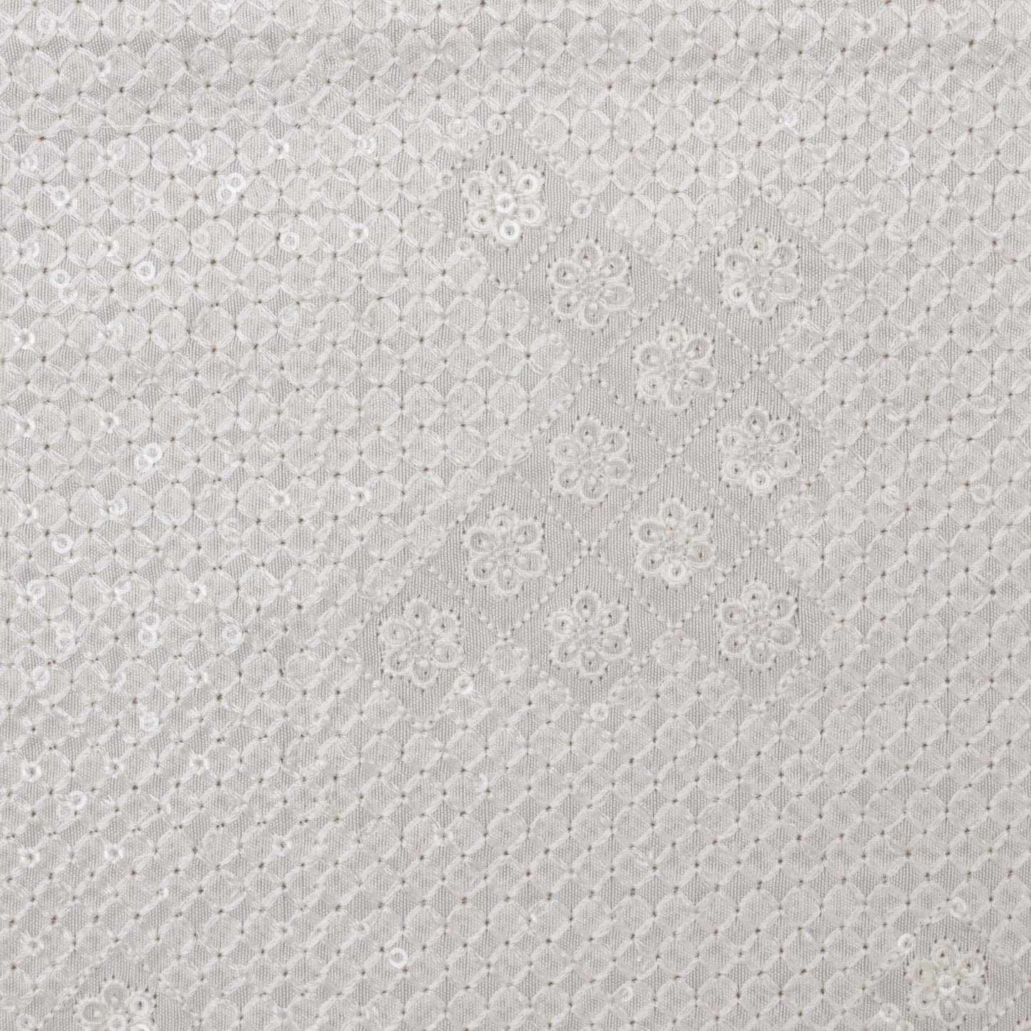 White Color Nokia Embroidery Fabric