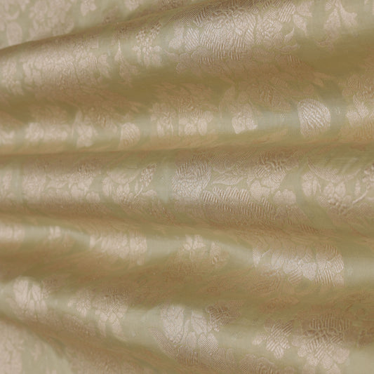 Pista Green Color Dupion Brocade Fabric