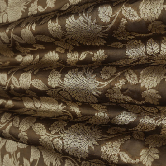 Brown Color Brocade Fabric