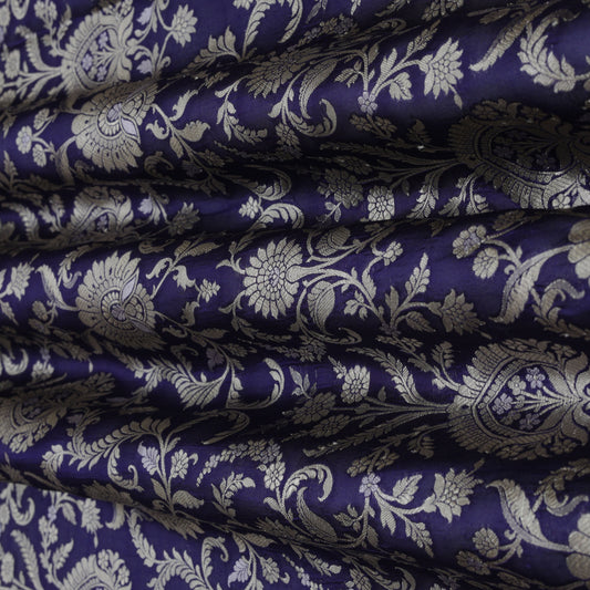 Royal Blue Color Brocade Fabric