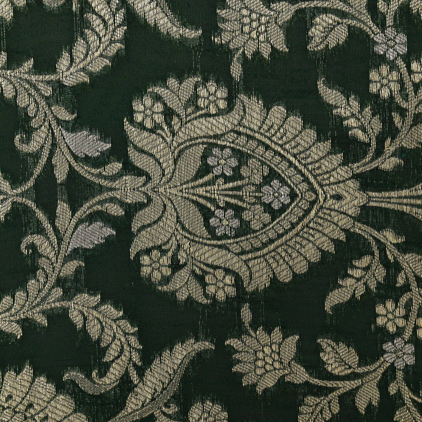 Bottle Green Color Brocade Fabric