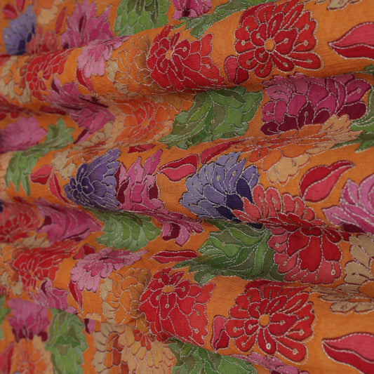 Multi-Color Chinon Position Print Embroidery Fabric