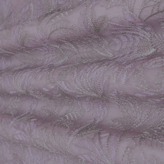 PEACH Color Organza Embroidery Fabric