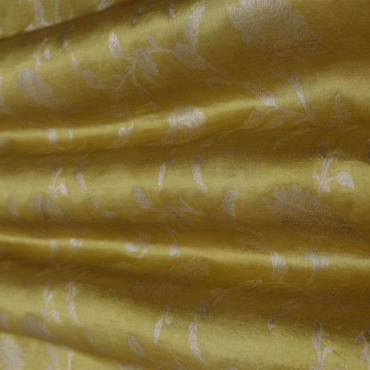Mustard Color Katan Dupion Silk Brocade Fabric