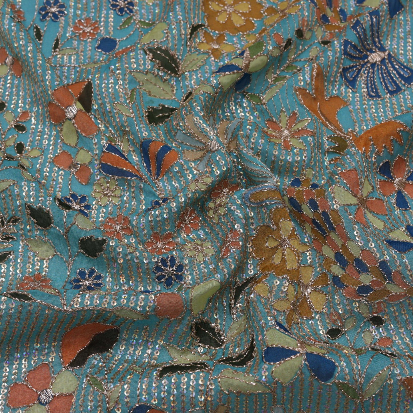 Multi-Color Organza Position Print Embroidery Fabric