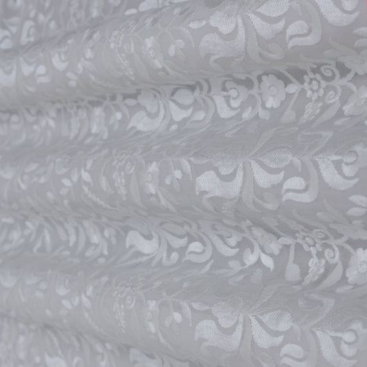 White Color Georgette Embroidery Fabric