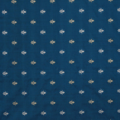 Blue Color Chinia Silk Brocade Fabric