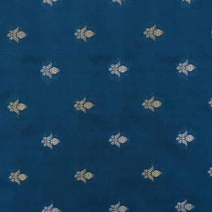 Blue Color Chinia Silk Brocade Fabric